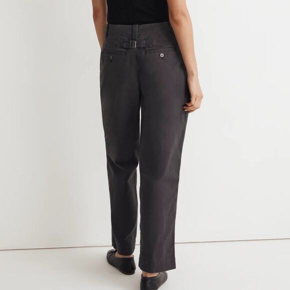 Madewell The Relaxed Chino Coal Gray Canvas Low Rise Barrel Pants Jeans - Picture 3 of 13